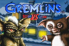 Gremlins: Stripe vs Gizmo title screen for GameBoy Advance